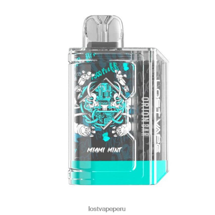 Lost Vape Wholesale - HZ04484 Lost Vape Orion barra desechable | 7500 bocanadas | 18ml | 50 mg menta de miami