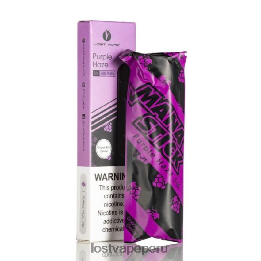 Lost Vape Price Peru - HZ044527 Lost Vape Mana palo desechable | 300 bocanadas | 1,2 ml neblina púrpura 5%