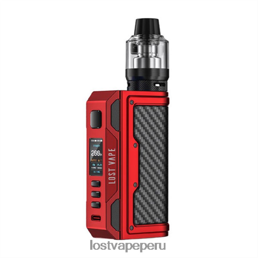 Lost Vape Contact Peru - HZ044139 Lost Vape Thelema kit de búsqueda de 200w rojo mate/fibra de carbono